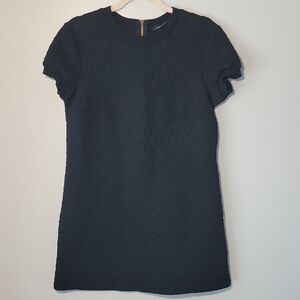 Zara Black Jacqard Short Knit Sweater Dress Large